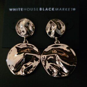 NWT WHBM GOLD TONED DANGLE PIERCED EARRINGS with SECURE and STYLISH LIFTER BACKS